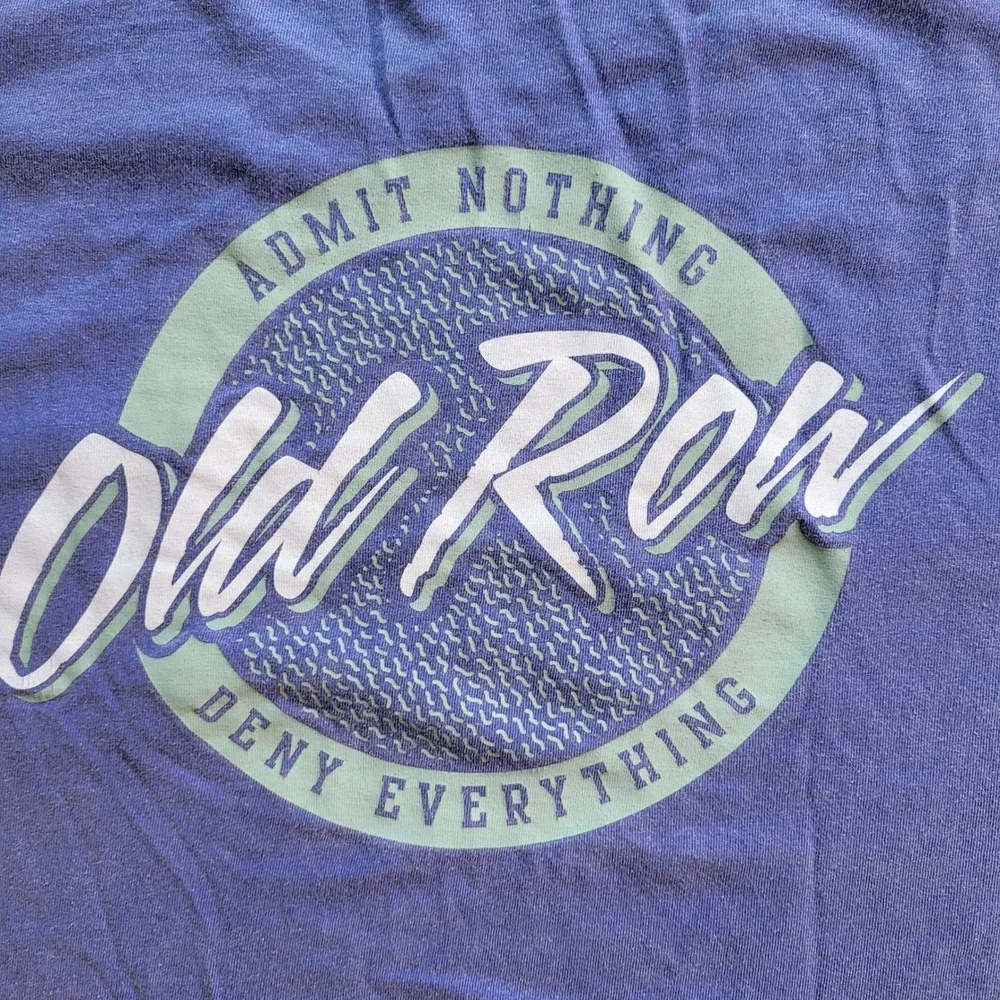 Old Row Comfort Colors Long Sleeve Pocket T-Shirt Purple Mens XL Admit Nothing